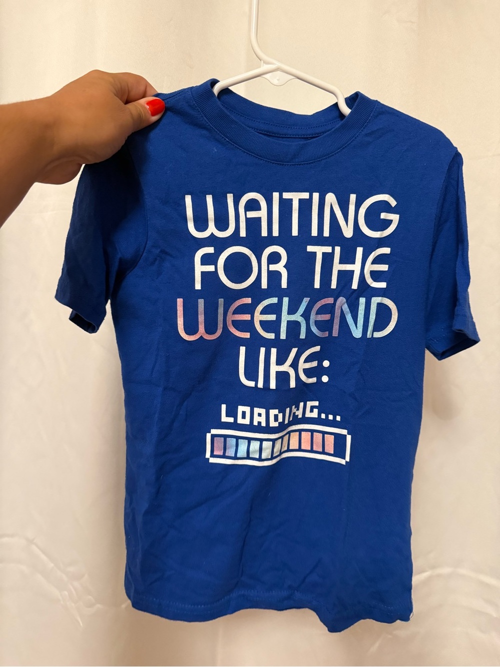 wonder nation Royal Blue Graphic Tee with Multicolor Text